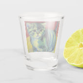 Van Gogh Tabby Cat Schnapsglas (Rückseite)