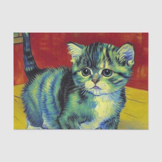 Van Gogh Tabby Cat Seidenpapier (Vorderseite)
