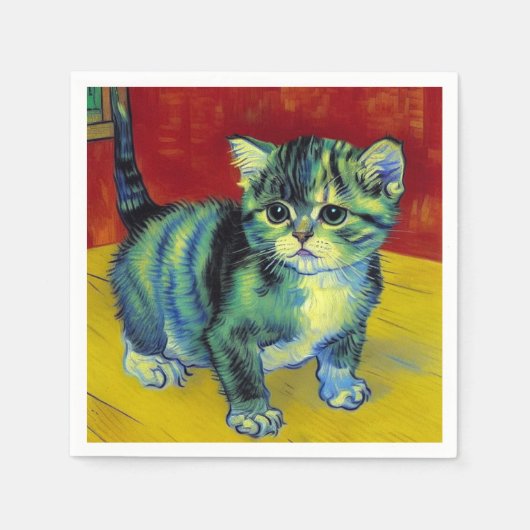 Van Gogh Tabby Cat Serviette (Vorderseite)