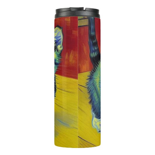 Van Gogh Tabby Cat Thermosbecher (Rückseite)