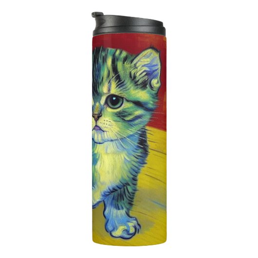Van Gogh Tabby Cat Thermosbecher (Nach rechts gedreht)