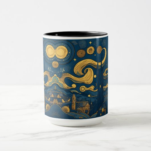 Van Gogh Tasse - AI-Design für Starry Night (Zentrum)