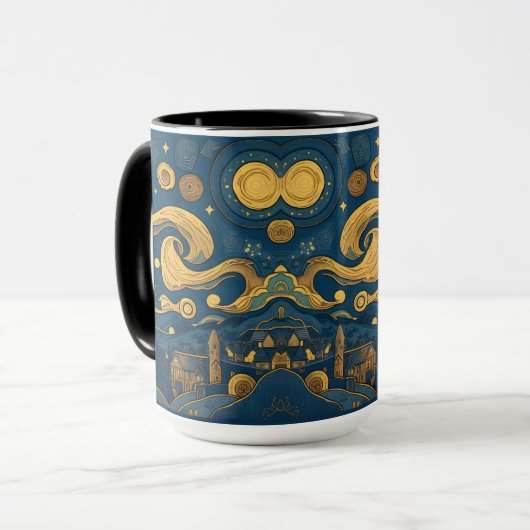 Van Gogh Tasse - AI-Design für Starry Night (Vorderseite Links)