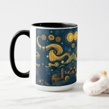 Van Gogh Tasse - AI-Design für Starry Night