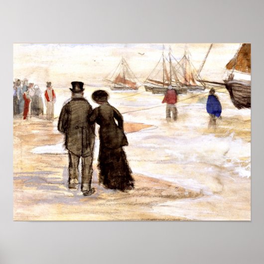 Van Gogh - The Beach at Scheveningen (Paar) Poster (Vorne)
