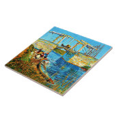 Van Gogh - The Langlois Bridge at Arles, Fliese (Seite)