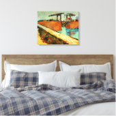 Van Gogh - The Langlois Bridge with Road, Leinwanddruck (Insitu (Schlafzimmer))