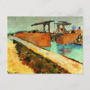 Van Gogh - The Langlois Bridge with Road Postkarte