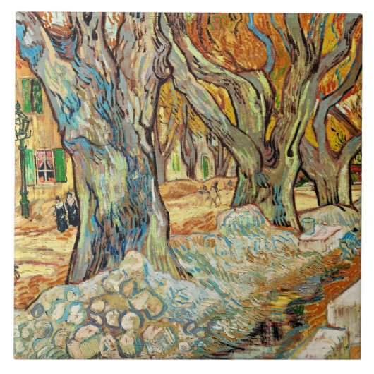 Van Gogh - The Large Plane Trees Fliese (Vorderseite)