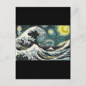 Van Gogh The Starry Night - Hokusai The Great Wave Postkarte (Vorderseite)