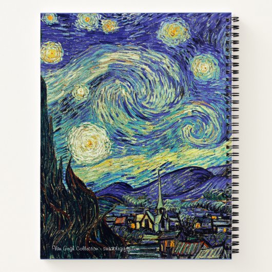 Van Gogh The Starry Night Notebook Notizblock (Rückseite)
