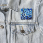 Van Gogh - The Starry Night - White Christmas Button (Beispiel)