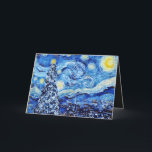 Van Gogh - The Starry Night - White Christmas Card Karte<br><div class="desc">Dieses Design zeigt eine Weihnachtsthema Adoption des klassischen Ölgemäldes "The Starry Nigh" von Vincent Van Gogh - dem niederländischen Maler,  der weithin als einer der beststen Maler aller Zeiten gilt.</div>
