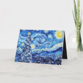 Van Gogh - The Starry Night - White Christmas Card Karte (Vorderseite)