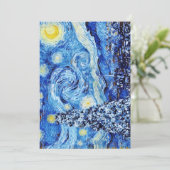 Van Gogh - The Starry Night - White Christmas Dankeskarte (Stehend Vorderseite)