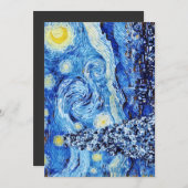Van Gogh - The Starry Night - White Christmas Dankeskarte (Vorne/Hinten)
