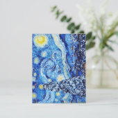 Van Gogh - The Starry Night - White Christmas Encl Begleitkarte (Stehend Vorderseite)