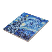 Van Gogh - The Starry Night - White Christmas Fliese (Seite)