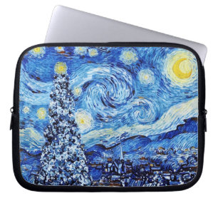 Van Gogh - The Starry Night - White Christmas Laptopschutzhülle