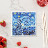 Van Gogh - The Starry Night - White Christmas Napk Serviette (Beispiel)