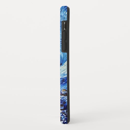 Van Gogh - The Starry Night - White Christmas Post Case-Mate iPhone Hülle (Hinten/Links)