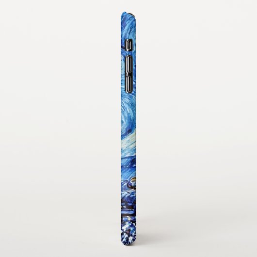 Van Gogh - The Starry Night - White Christmas Post iPhone Hülle (Linke Seite)