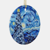 Van Gogh - The Starry Night - White Christmas Post Keramik Ornament (Rechts)
