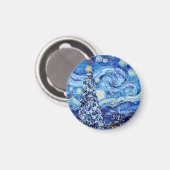 Van Gogh - The Starry Night - White Christmas Post Magnet (Vorderseite/Rückseite)