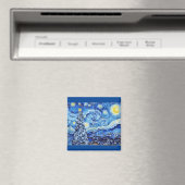 Van Gogh - The Starry Night - White Christmas Post Magnet (In Situ (Geschirrspüler))