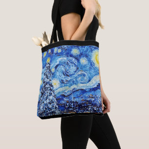 Van Gogh - The Starry Night - White Christmas Post Tasche