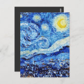 Van Gogh - The Starry Night - White Christmas Postkarte (Vorne/Hinten)