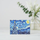 Van Gogh - The Starry Night - White Christmas Squa Visitenkarte (Stehend Vorderseite)