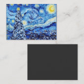 Van Gogh - The Starry Night - White Christmas Squa Visitenkarte (Vorne/Hinten)