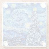 Van Gogh - The Starry Night - White Christmas Thro Glasuntersetzer (Rückseite)