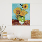 Van Gogh Three Sunflowers Original Art Masterpiec  Poster (Küche)