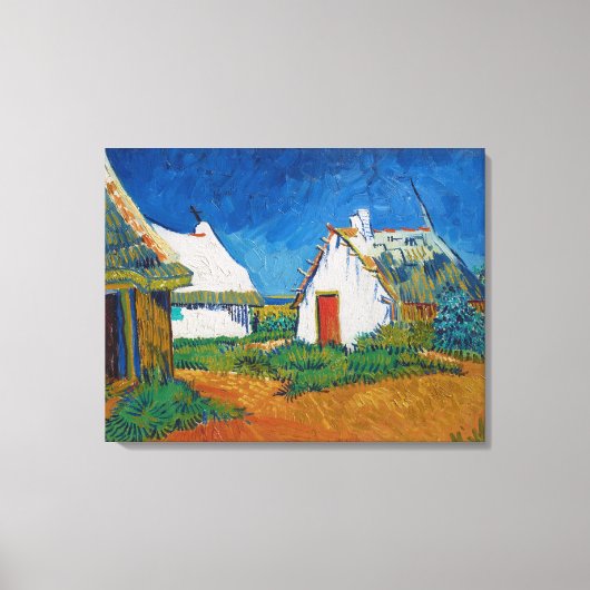 Van Gogh Three White Hütten in Saintes Maries Leinwanddruck (Vorderseite)