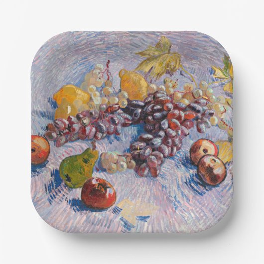 Van Gogh - Trauben, Zitronen, Birnen und Äpfel, Pappteller (Vorderseite)