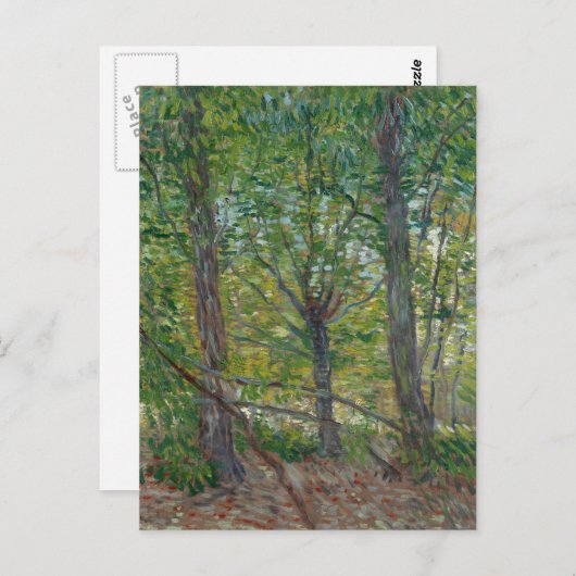Van Gogh Trees and Underwood(F307) Fine Art Postkarte (Vorne/Hinten)