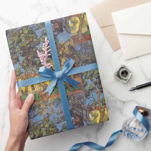 Van Gogh Trees im Garten, klassischer Impressionis Geschenkpapier (Schenken)