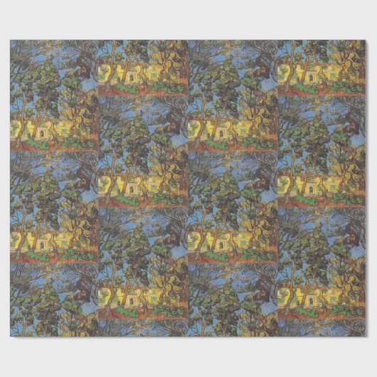 Van Gogh Trees im Garten, klassischer Impressionis Geschenkpapier (Flach)