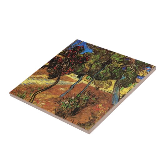 Van Gogh Trees im Garten, Saint Paul Hospital Fliese (Seite)