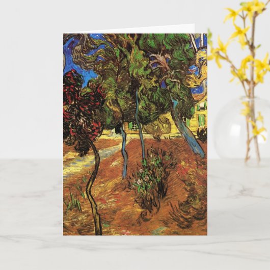 Van Gogh Trees im Garten, Saint Paul Hospital Karte (Gelbe Blume)
