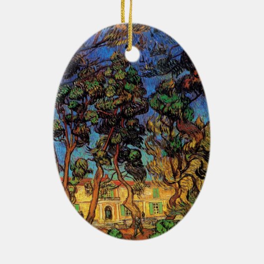 Van Gogh Trees im Garten, Saint Paul Hospital Keramik Ornament (Hinten)