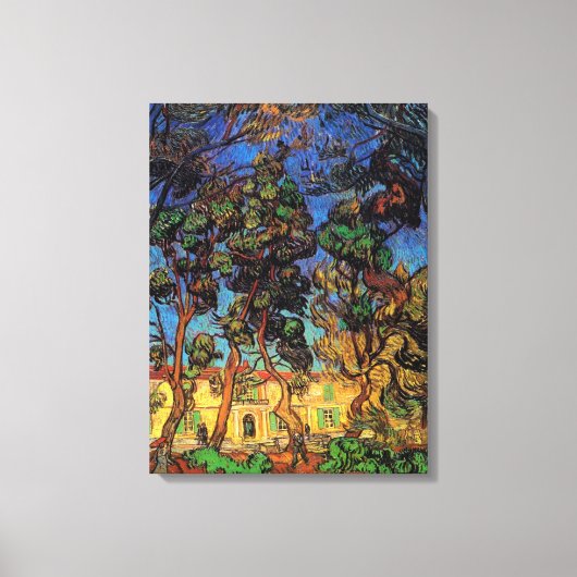 Van Gogh Trees im Garten, Saint Paul Hospital Leinwanddruck (Vorderseite)