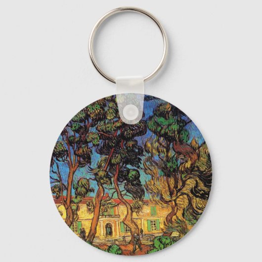 Van Gogh Trees im Garten, Saint Paul Hospital Schlüsselanhänger (Vorderseite)