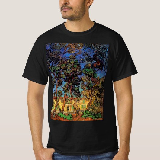 Van Gogh Trees im Garten, Saint Paul Hospital T-Shirt (Vorderseite)