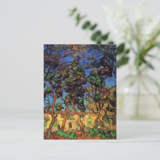Van Gogh Trees in the Garden, Saint Paul Hospital Postkarte (Stehend Vorderseite)