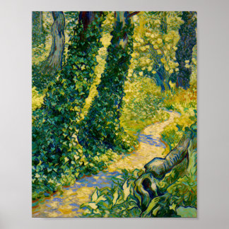 Van Gogh Trees with Ivy St Paul Hospital Poster
