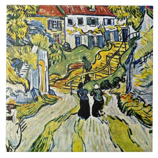 Van Gogh - Treppe bei Auvers Fliese (Vorderseite)