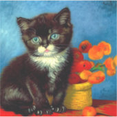 Van Gogh Tuxedo Cat Aufkleber (Vorderseite)